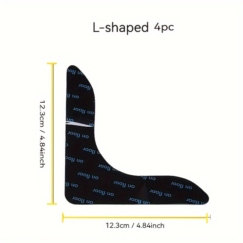 Set of 4 Washable Carpet Grippers with Anti-Slip Hook-and-Loop Fastener for Hardwood Floors