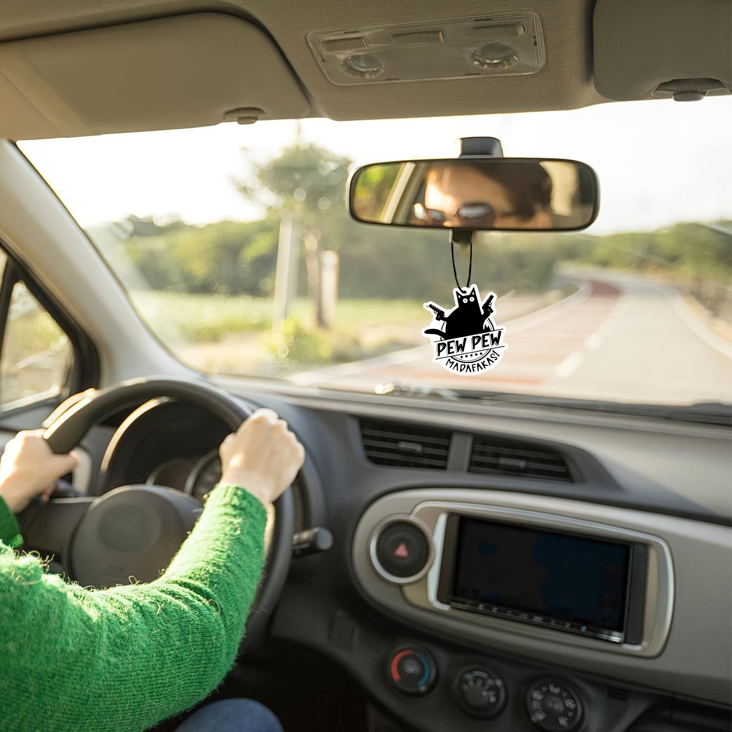 Qora Mushuk Avtomobil Havoni Tozalash Tabletka Aromatik Dekor Osilib turadigan