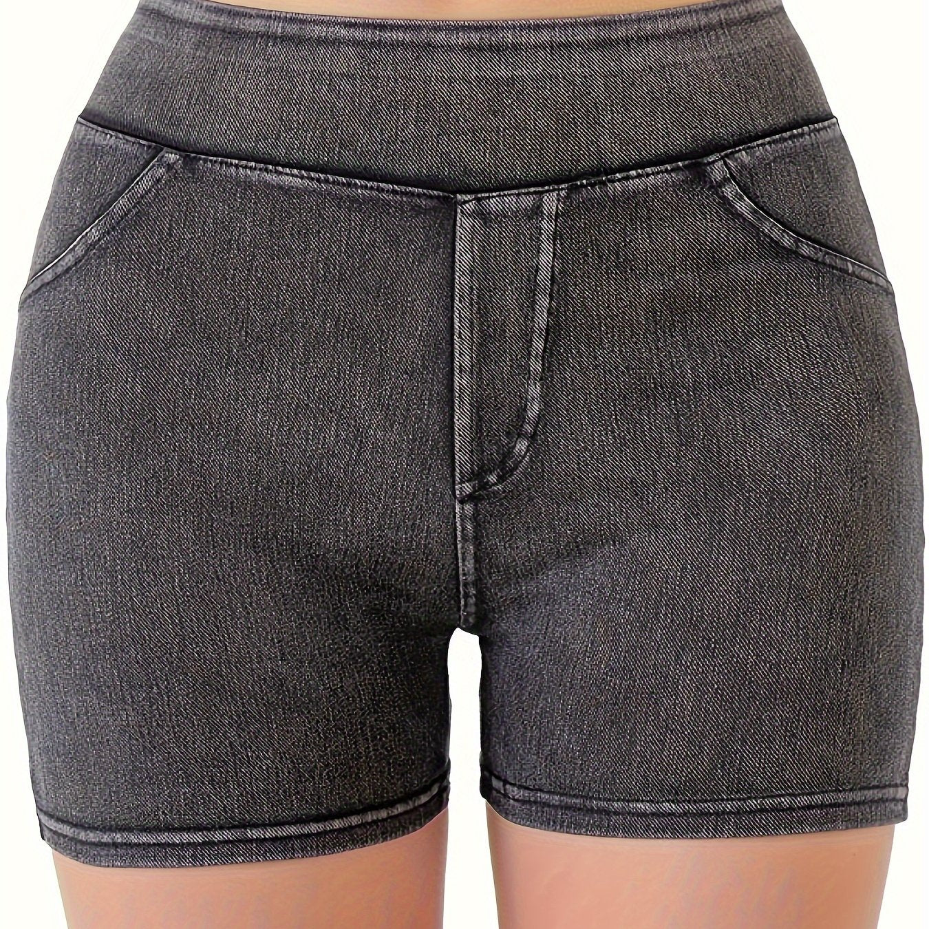 Shorts de mezclilla de cintura alta para mujer con levantamiento de glúteos, estilo vaquero ajustado casual