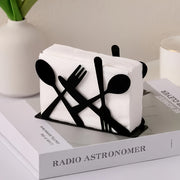 Black Cast Iron Napkin Dispenser for Home and Restaurant Table Decor