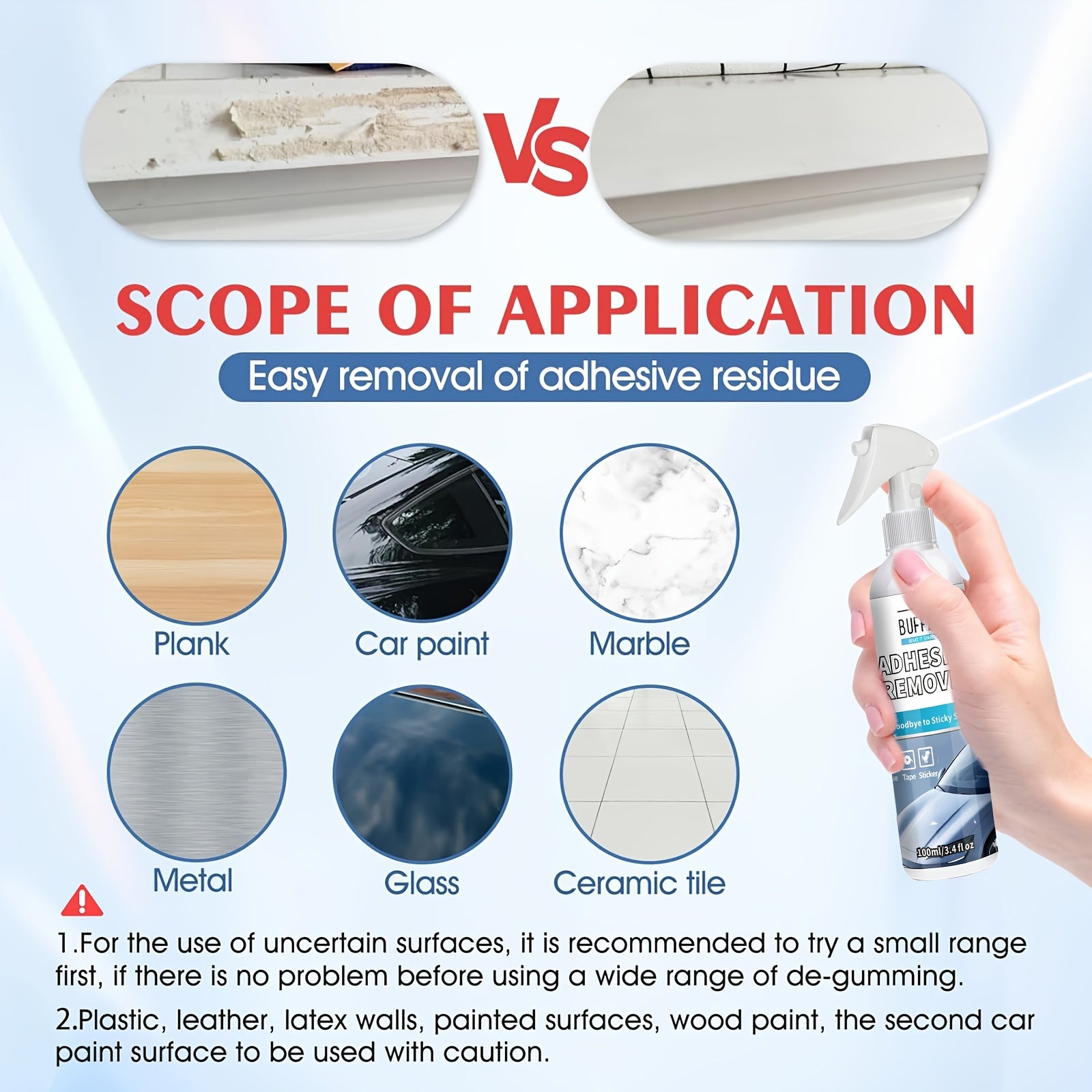 Adhesive Glue Remover Spray Extra Strength Sticker Residue Remover 3.4Oz