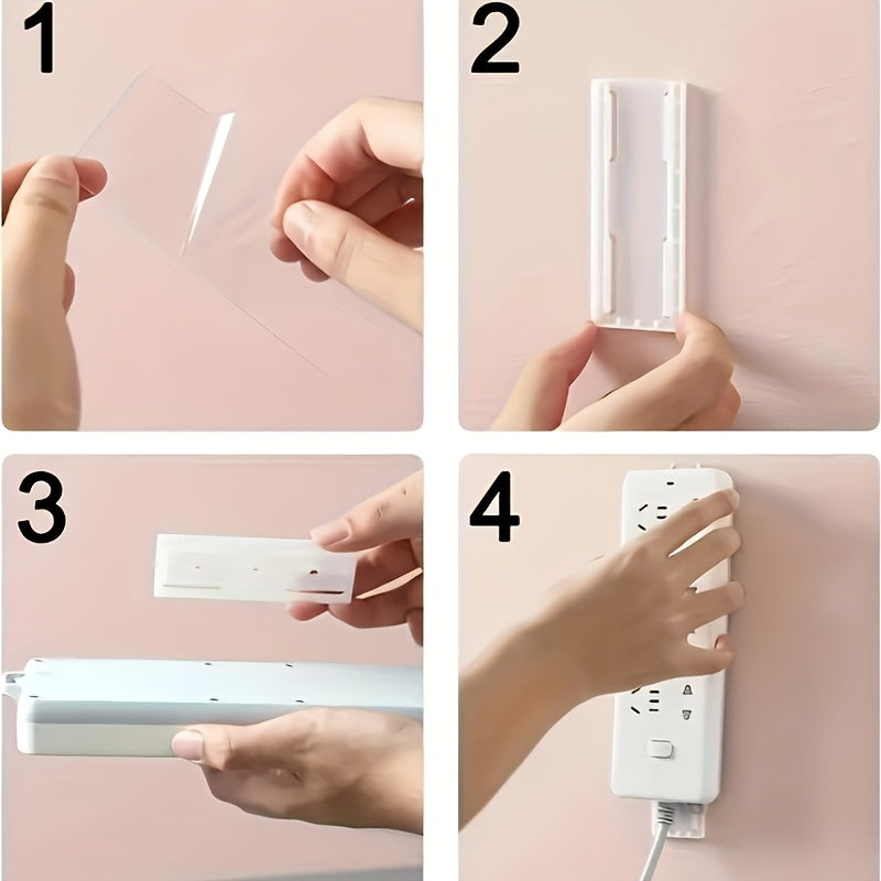 Wall-Mounted Socket Storage Holder Adhesive No Punch Removable Organizer