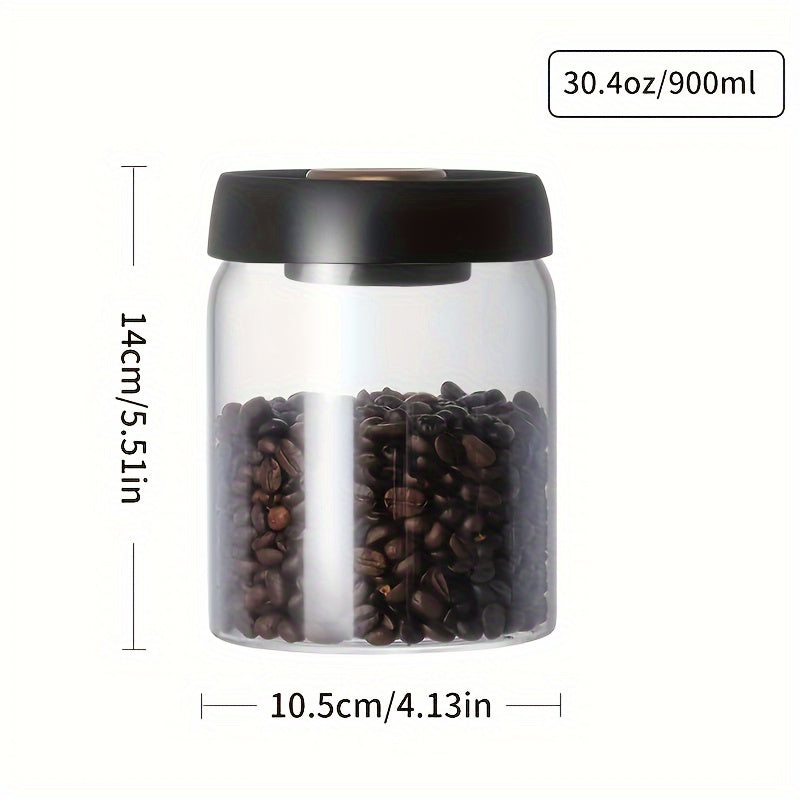 Tarro de vacío de vidrio de borosilicato para granos de café, almacenamiento en cocina 500ml 1800ml