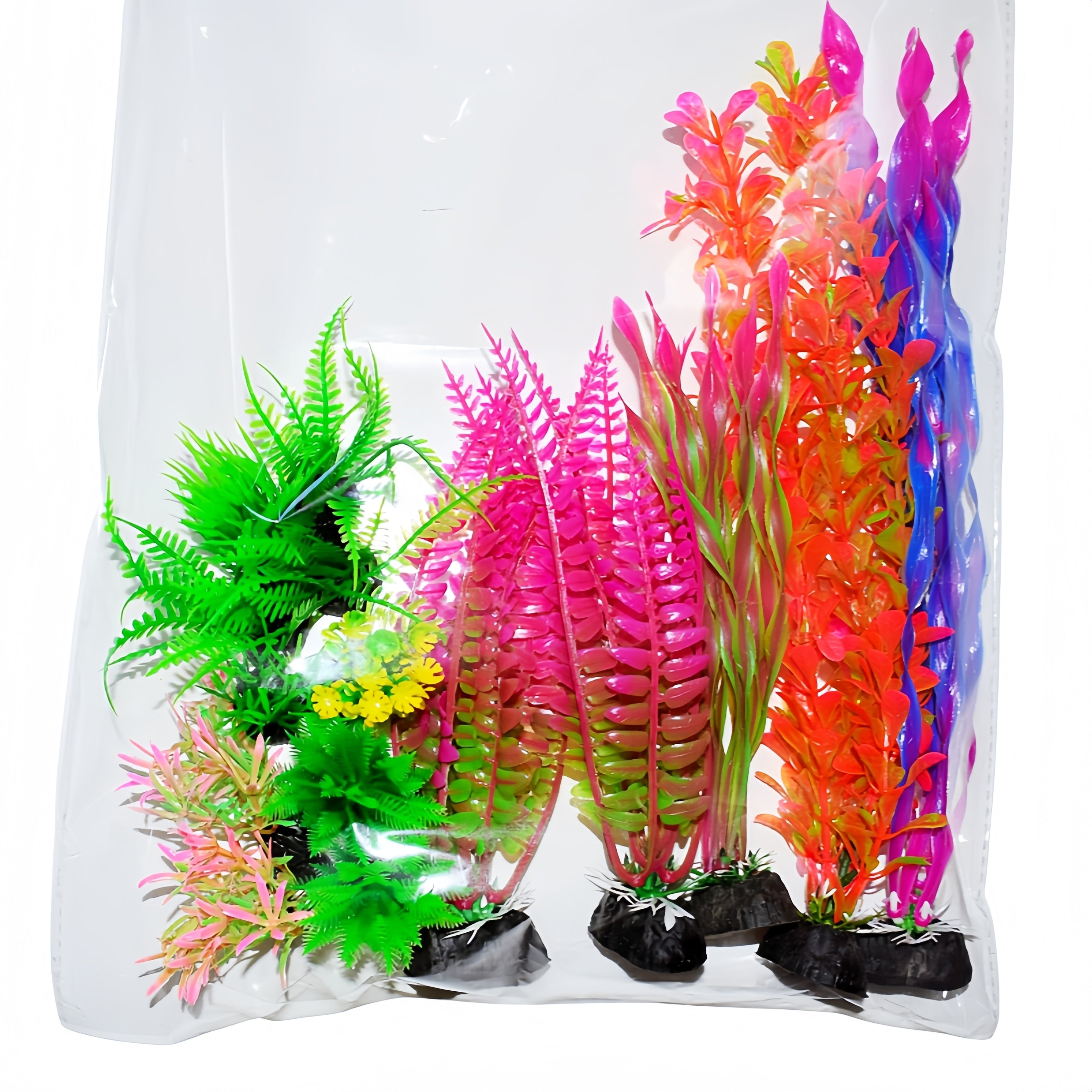 15-Piece Artificial Aquarium Plants Set Non-Toxic PE for Fish Tanks and Aquariums