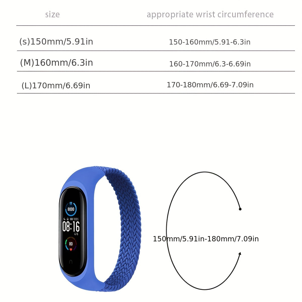 Nylon Smartwatch Band for Single Circle Stretch Wristband Compatible with Xiaomi Bracelet 7