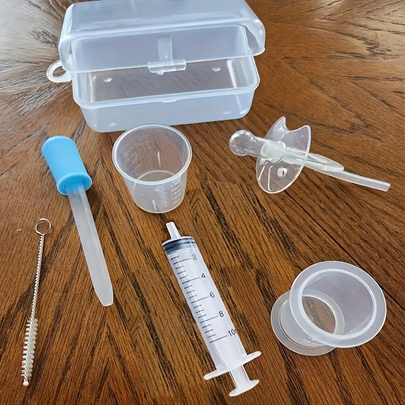Silicone Medicine Dispenser Set with Pacifier Dropper for Ages 3+ BPA-Free Transparent Feeding Tube
