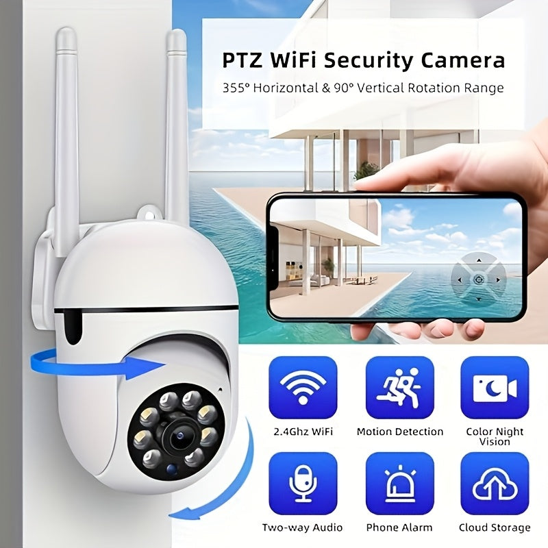 Indoor Security Camera 1080P Night Vision PIR Motion Detection 360 Degree Pan Tilt Zoom Wi-Fi