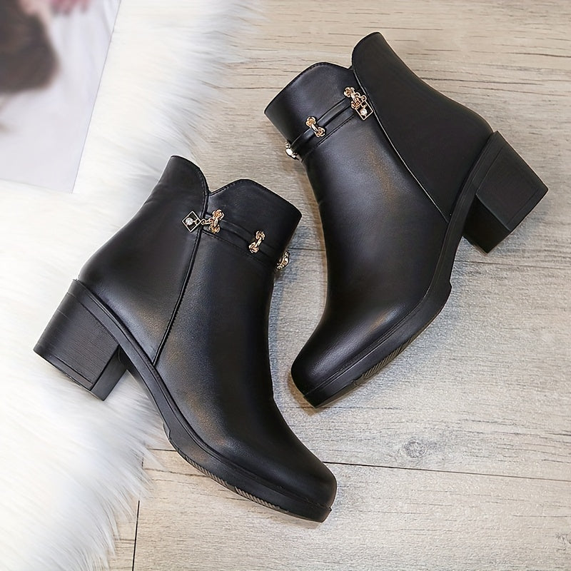 Women's Winter Boots Chelsea Style Non-Slip Cold Weather Shoes Black