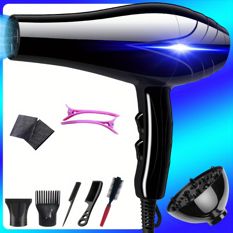 1200W Hair Dryer with Brushless Motor and Extended Reach European Plug Nozzle Included