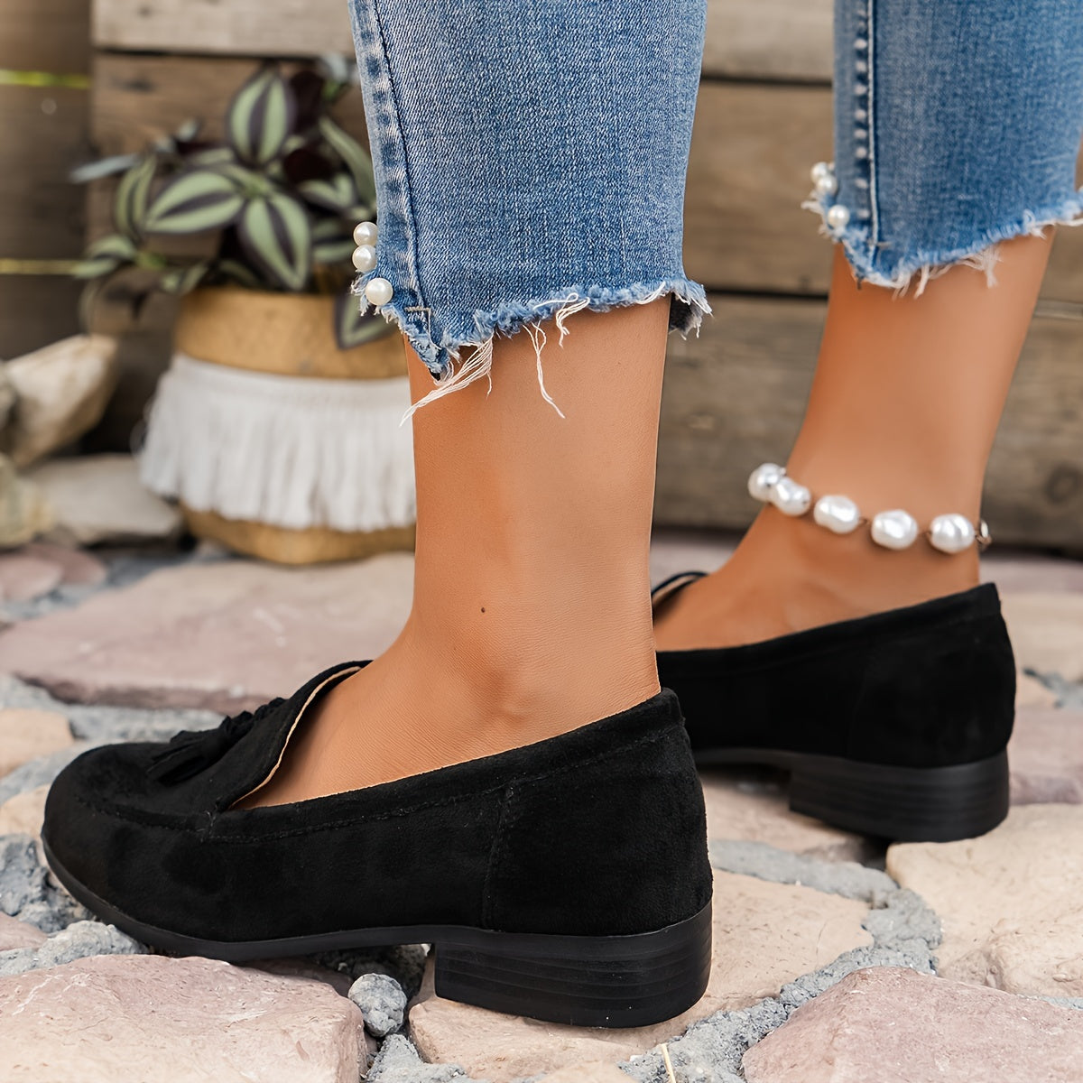Women's Tassel Loafers Casual Slip-On Shoes Soft Sole Comfortable