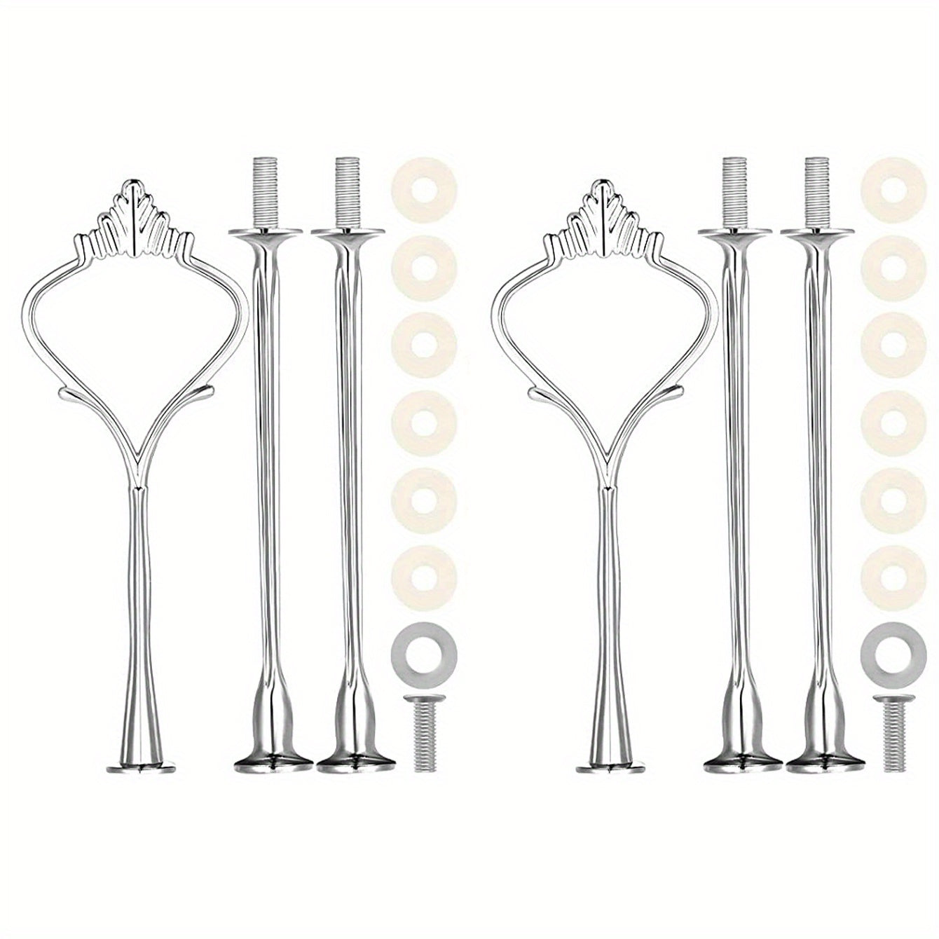 Gold and Silver Cake Stand Accessories 3-Tier Mold Crown Resin for Weddings and Parties