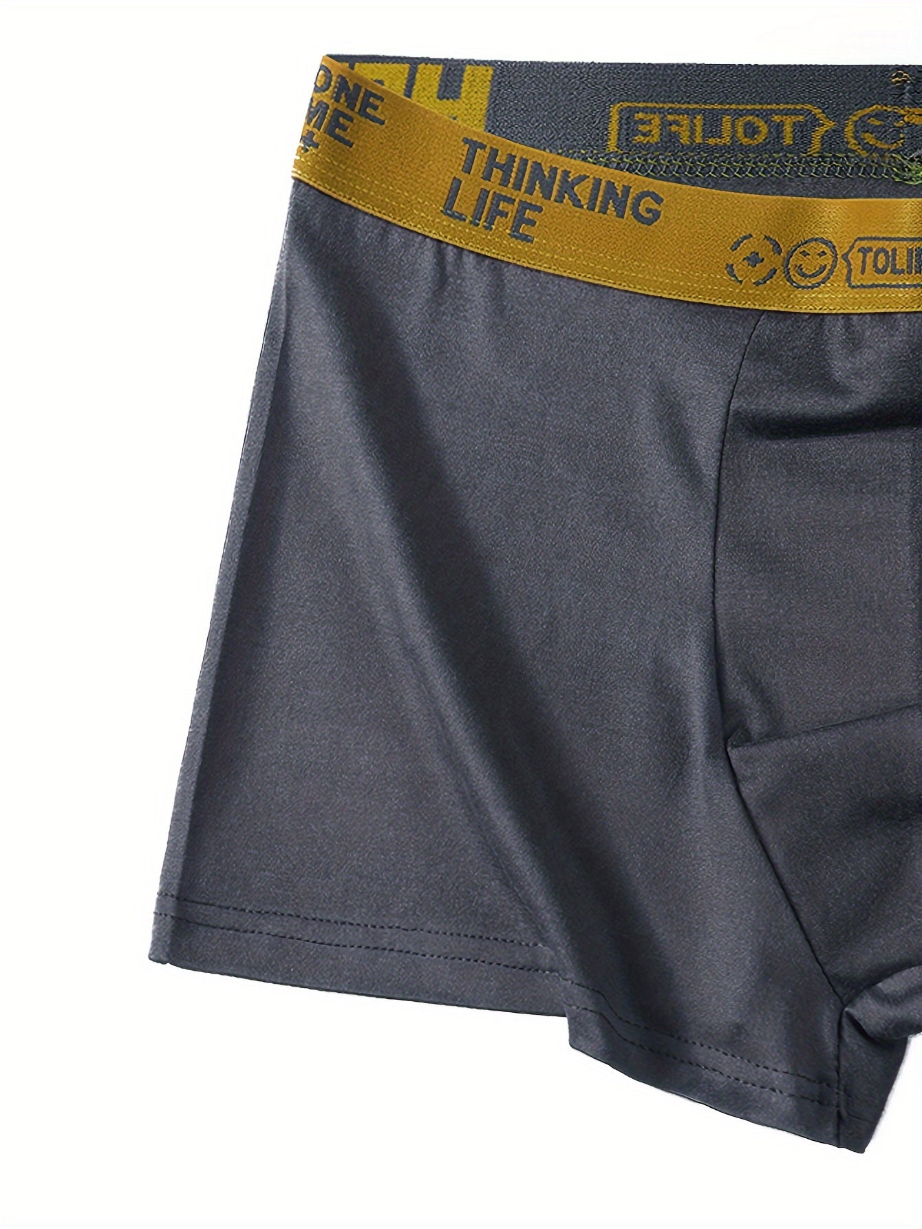 Men's Boxer Briefs Quick-Drying Breathable Polyester Spandex Solid Color Sports Trunks