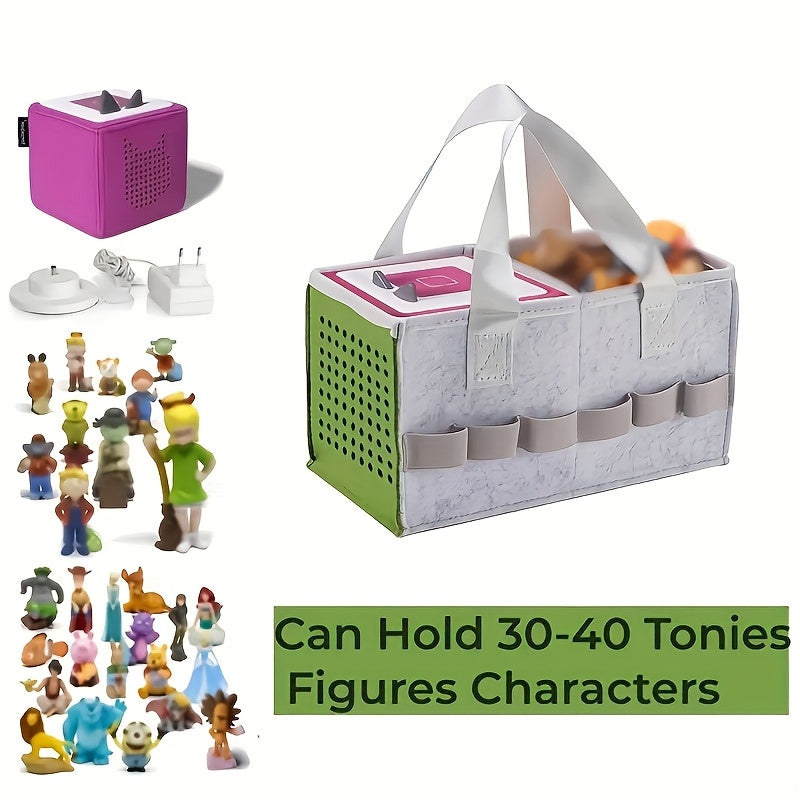 Foldable Felt Tote Bag with Handle Portable Dust-Proof Storage Organizer