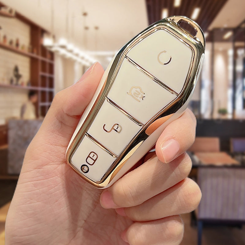 Car Key Fob Cover TPU 4-Button Protective Scratch-Resistant Durable for EV