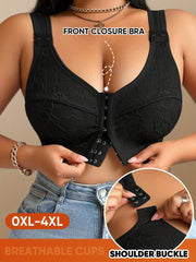 Sujetador de talla grande para mujer sin aros, con espalda en forma de U, suave, transpirable y de cobertura total