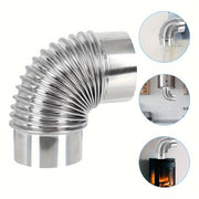 Two 90-Degree Stainless Steel Stove Pipe Bends 2.36 Inches for Camping Tent Stove