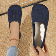 Women's Slip-On Flats Breathable Fabric Cushioned Insole Non-Slip Sole Black