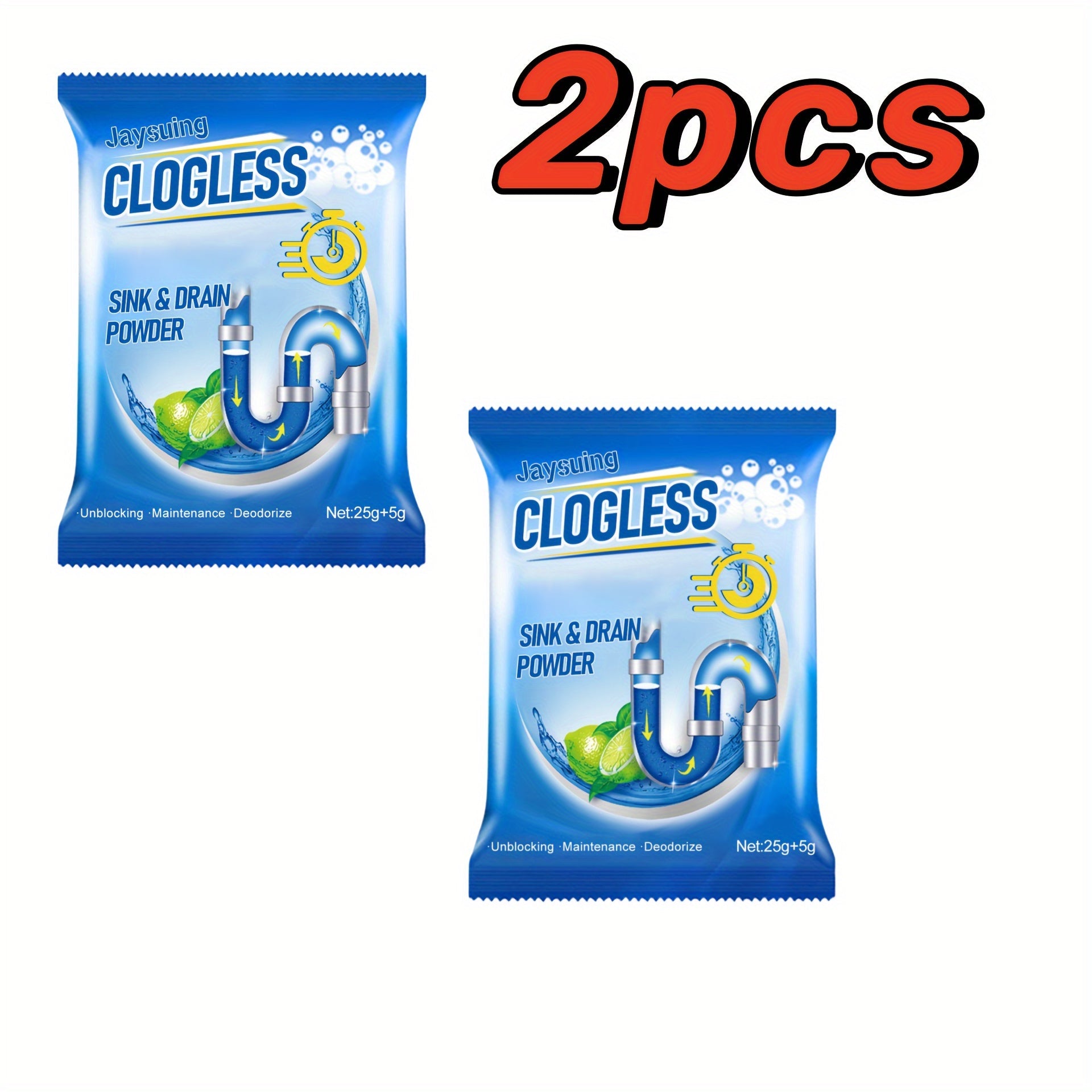 Drain Dredging Powder Set for Kitchen and Bathroom Clogs, Odor Removal