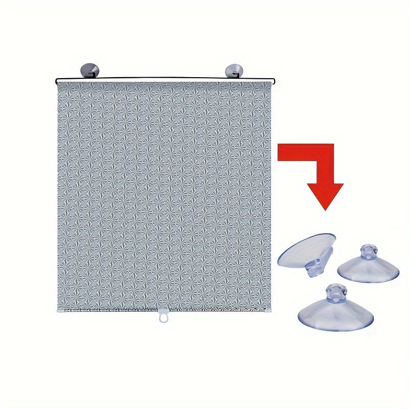 Portable Waterproof Roller Blind Shade with Suction Cups for Windows and Outdoor Use