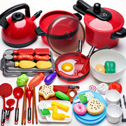 Kids Cooking Toy Set 47/69 Pieces Role-Playing Kitchen Play for Boys and Girls 3+