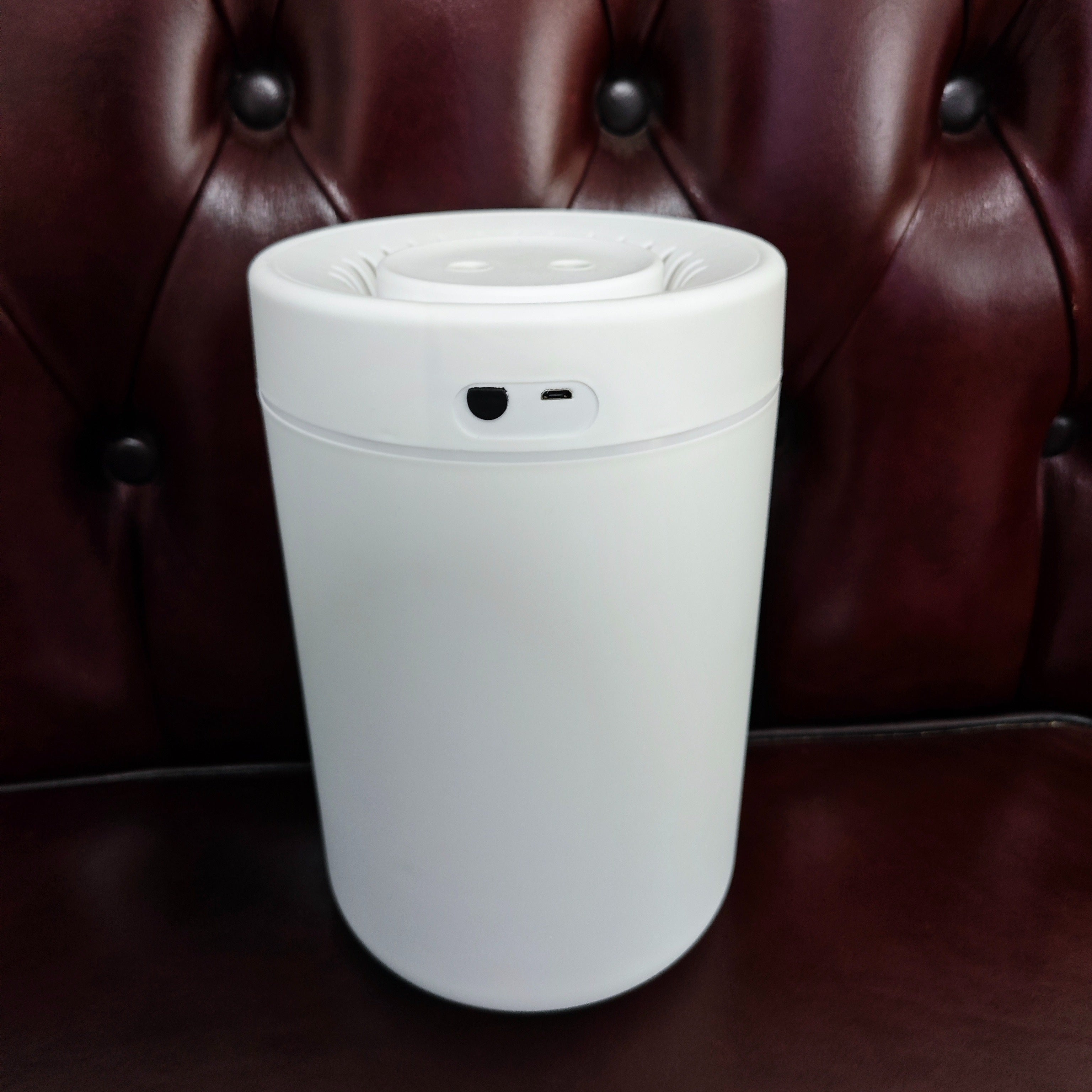 Двойной USB-насадка увлажнитель с ароматерапией: тихий, высокий выход тумана, стильный белый цилиндрический дизайн для дома и спальни.