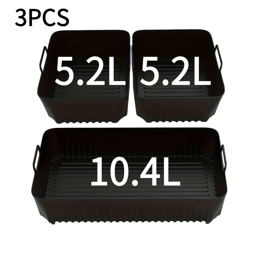 Silicone Tray Set for Air Fryer Non-Stick Baskets Reusable Liners Oven Grill