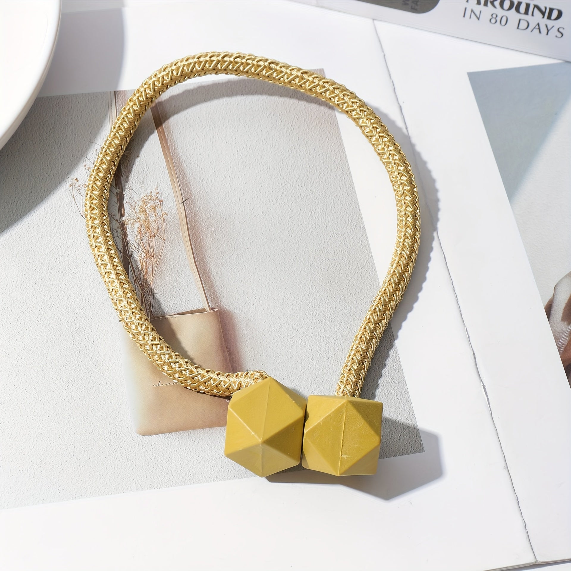 Magnetic Curtain Tiebacks with Thick Twist Cords and Strong Magnets for Home Decor