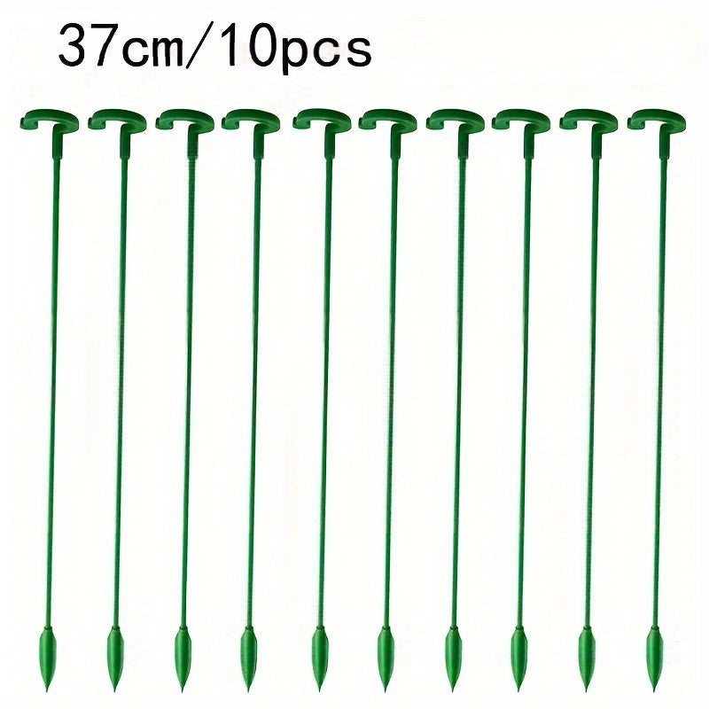 10-Pack Green Plastic and Fiberglass Plant Support Stakes for Indoor Flowers