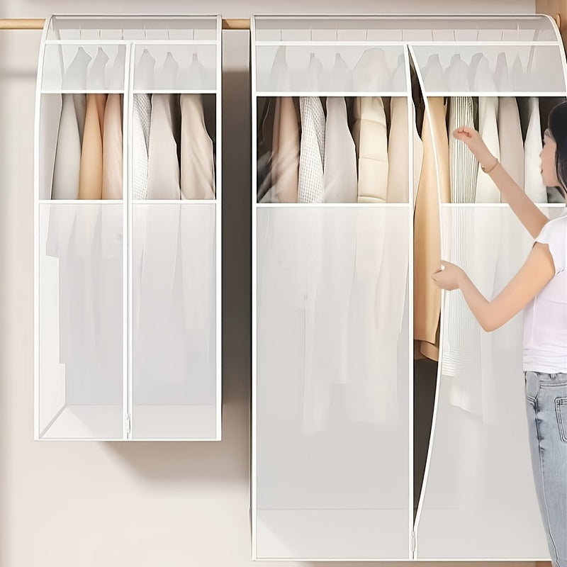 Translucent PEVA Hanging Garment Bag Dustproof Cover for Suits and Coats