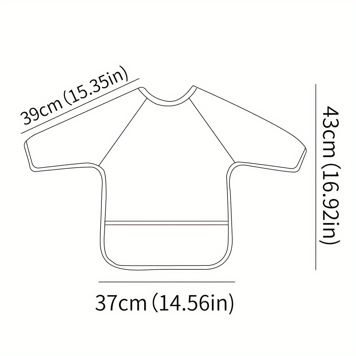 0-3 yoshdagi bolalar uchun suv o'tkazmaydigan uzun qo'lqopli biblar, tozalash va yuvish oson.