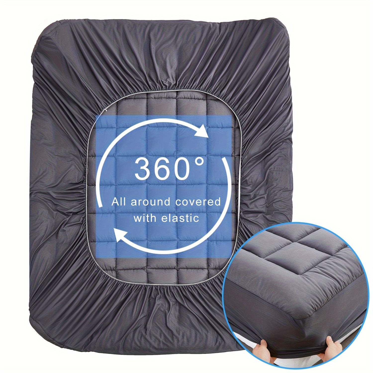 Luxury Cooling Mattress Topper with 5D Spiral Fiber Fill Deep Pocket Support