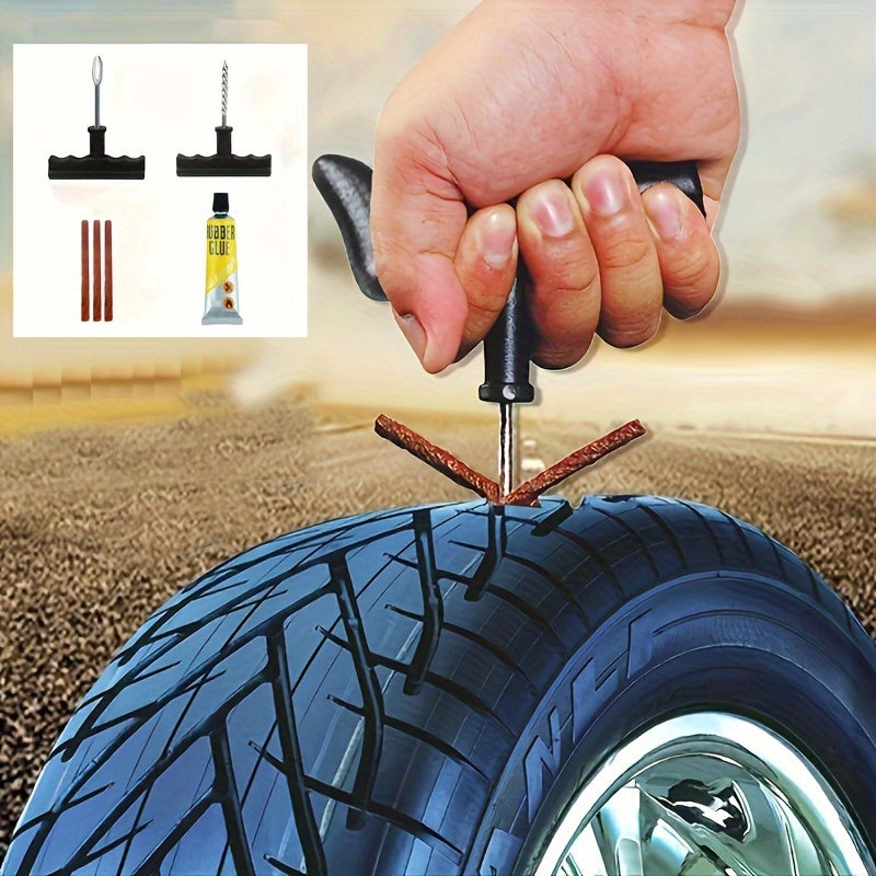 Emergency Tire Repair Kit for Cars and Motorcycles with Tire Levers