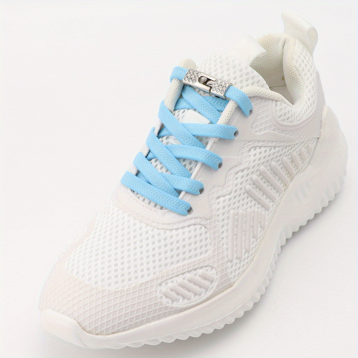 Unisex Rhinestone No-Tie Shoelaces With Buckle Polyester Fashion Sneakers Accessories