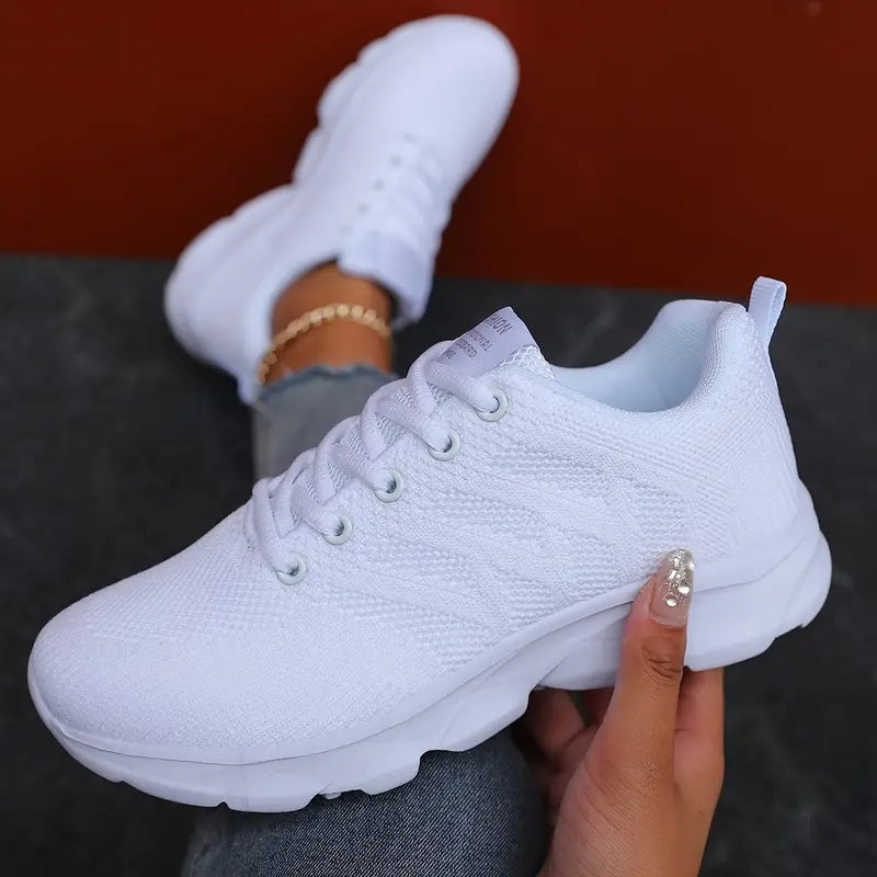 Women's White Slip-On Sneakers Light-Colored Casual Shoes