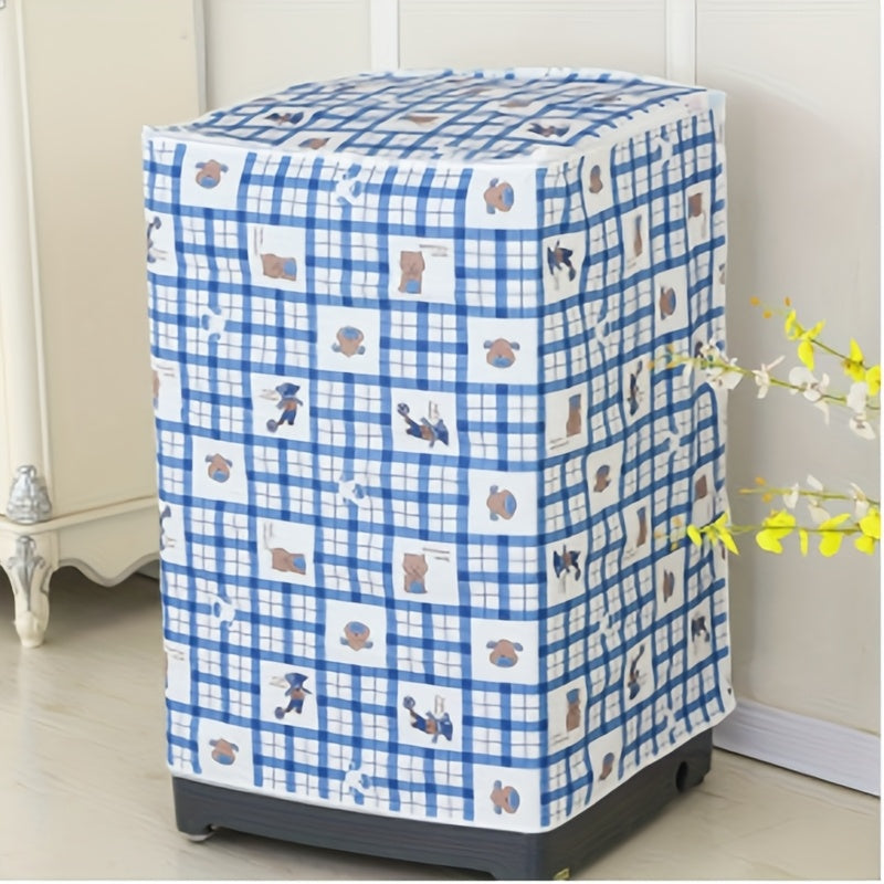 Durable Floral PEVA Washing Machine Cover for Front-Loading Models UV-Resistant Balcony Protection