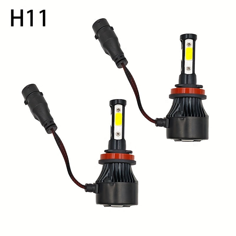 4-Side LED Car Headlight Kit for H4 H7 H8 H11 9005 9006 H13 6000K Bright White 200m Range
