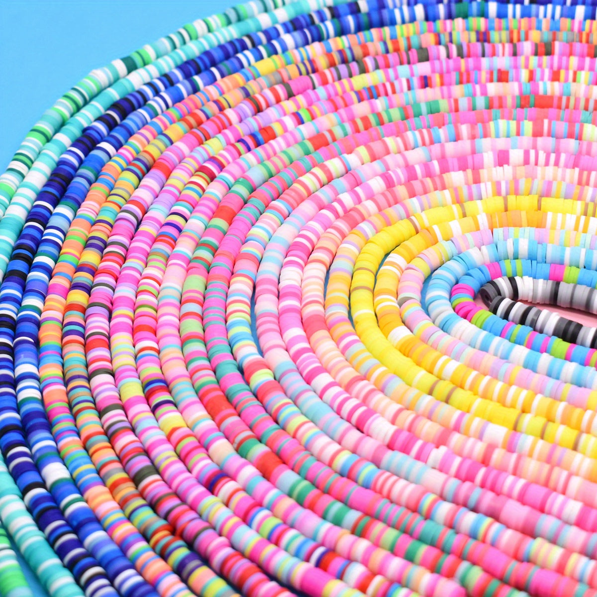 4800 Pieces of Handmade Polymer Clay Beads 12 Strands 6x1mm for Jewelry Making