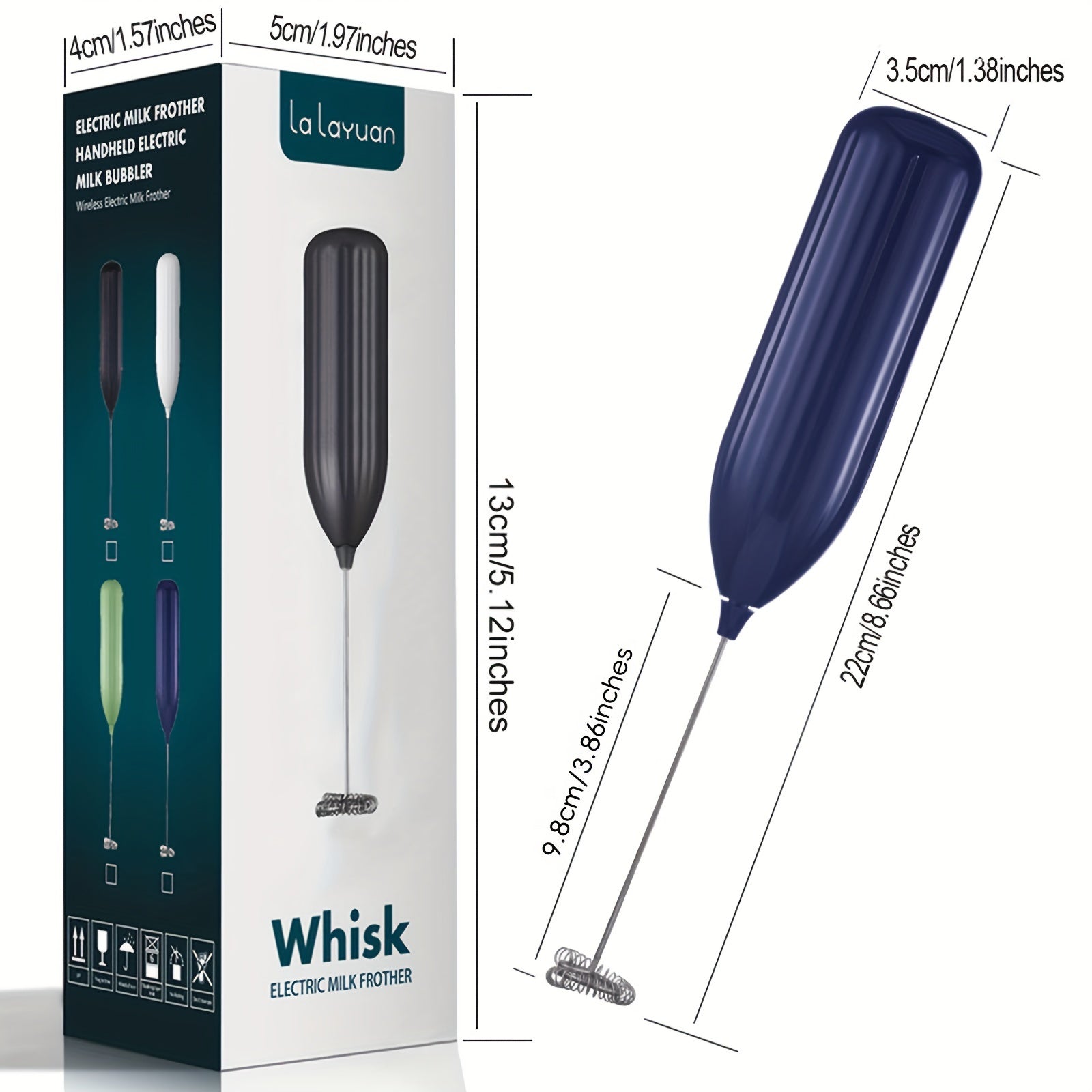 Espumador de leche eléctrico de acero inoxidable de mano para café latte, capuchino y chocolate caliente