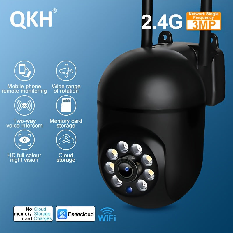 Rangli kechqurun ko'rish va Ikki tomonlama audio bilan 1440P FHD ichki va tashqi xavfsizlik kamerası