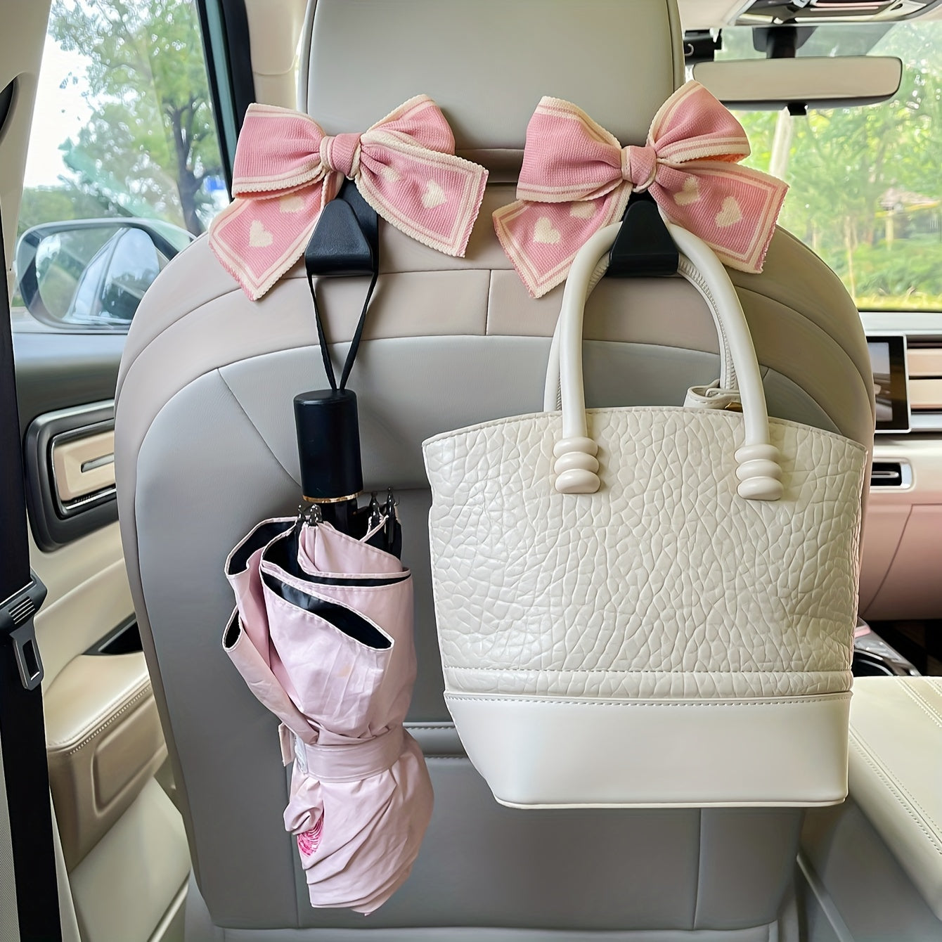 2Pcs Car Seat Hooks ABS Resin Storage for Umbrellas Bags Auto Interior Accessories