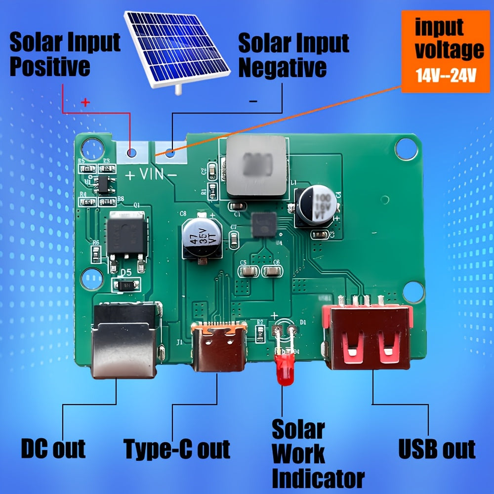 Convertidor alimentado por energía solar 6V-24V entrada doble USB 5V 3A salida plástico