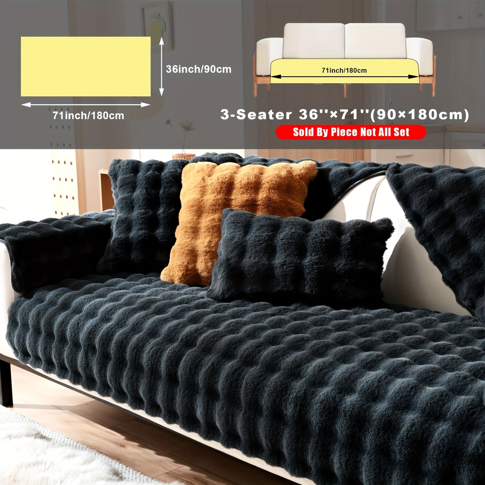 Накидка на диван из флиса для 2-4 местных диванов в 8 цветах, моющаяся в машине, дружелюбная к питомцам, современный дизайн