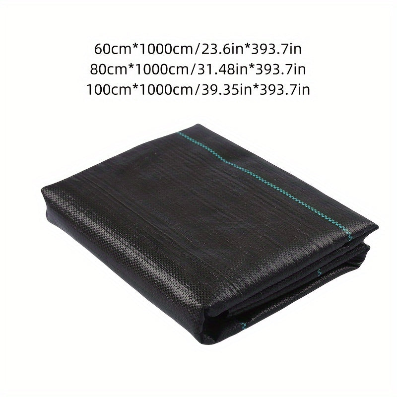 Heavy-Duty Black Polypropylene Garden Ground Cover UV Protected Weed Barrier for Lawn and Beds
