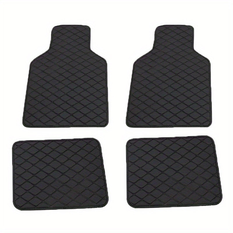 Car Floor Mats Waterproof Full Set Leather Interior Front Rear Automotive Accessories