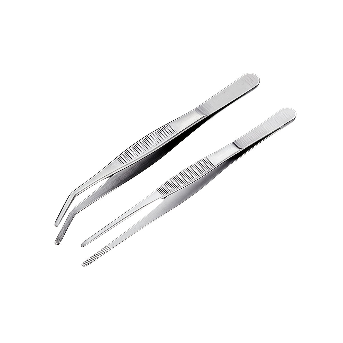 2pc Stainless Steel Tweezers Set for Cooking Grilling Bonsai Jewelry Making Long Durable Anti-Slip