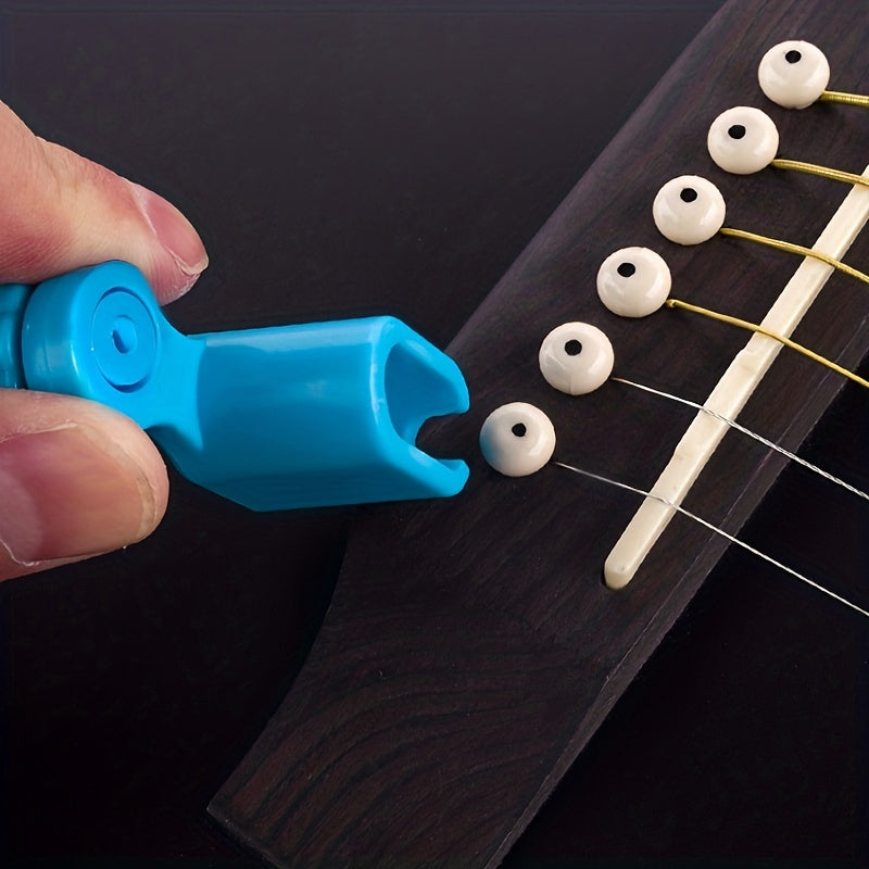 Acoustic Guitar String Change Tool Wooden Easy-to-Use Durable Black Plastic