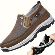 Men's Slip-On Sneakers Fabric Low Top Solid Color Casual Shoes