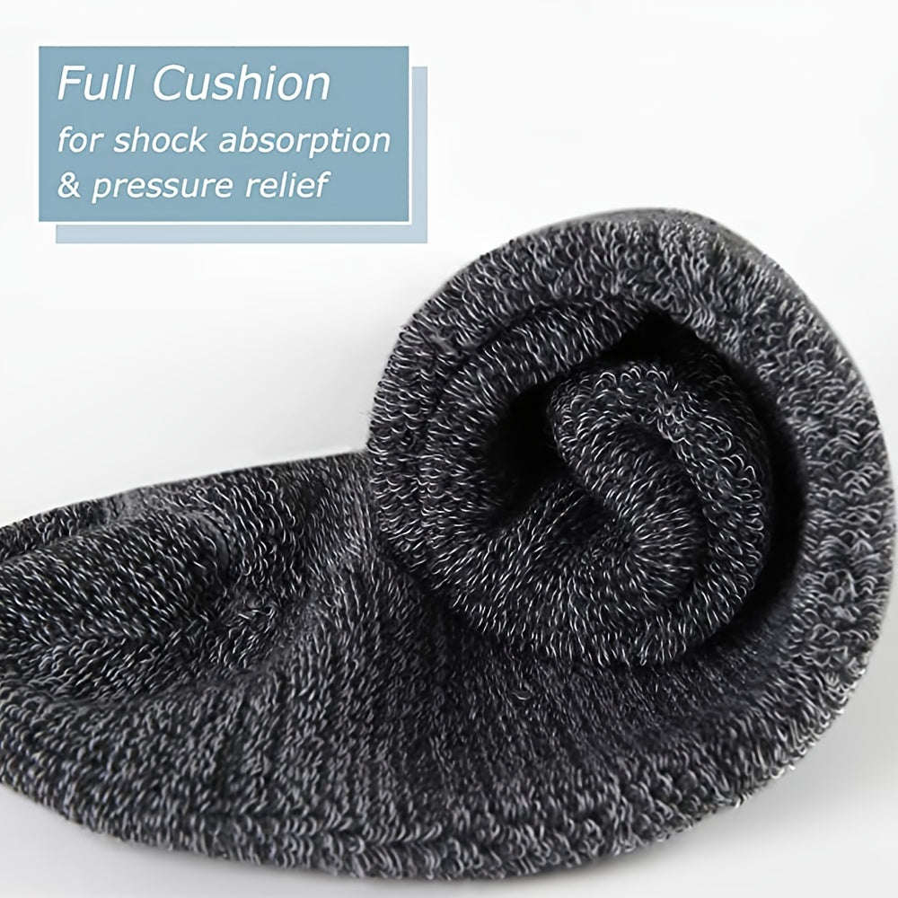 Men's Bamboo Full Cushion Socks for Running Hiking Moisture-Wicking Athletic Crew 4 Pairs