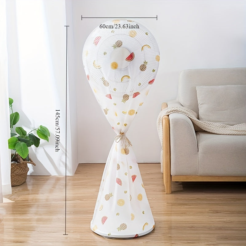 Cartoon Print PVC Fan Dust Cover for All Floor Fans Partial Wrapping Durable Material