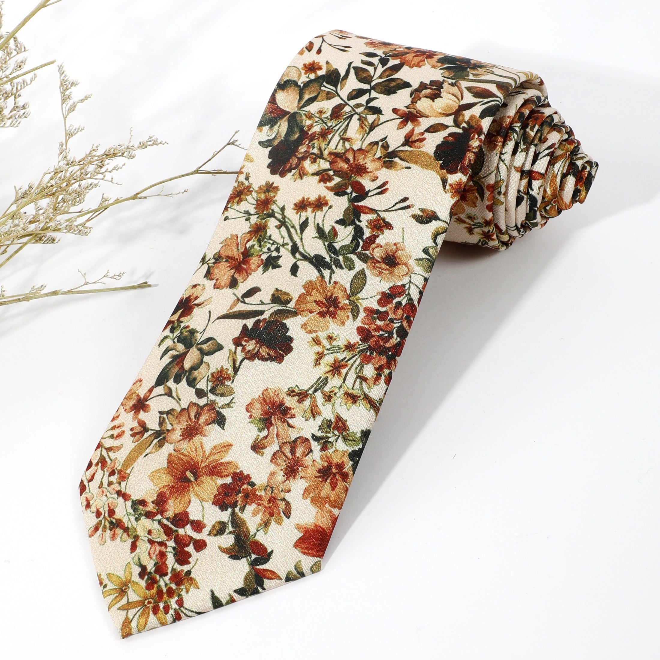 Men's Retro Floral Pattern Tie for Parties and Travel Gift Option